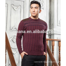 thick jacquard 100% cashmere knitting men's sweater